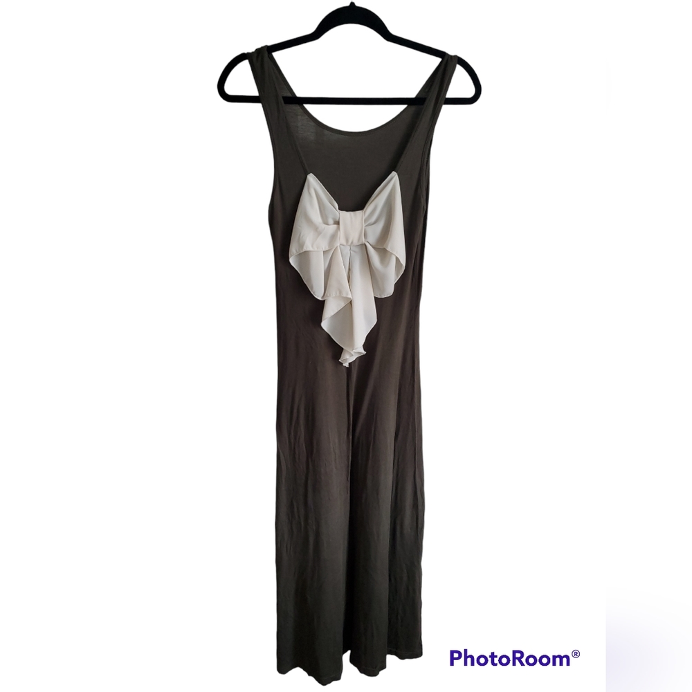 Beautiful Vilo Couture tank dress w/Bow on Back Dark Green size s/m